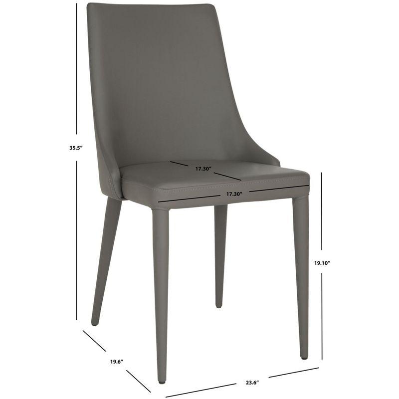 Summerset 19" H Leather Side Chair (Set of 2) - FOX2014 - Grey - Safavieh Couture