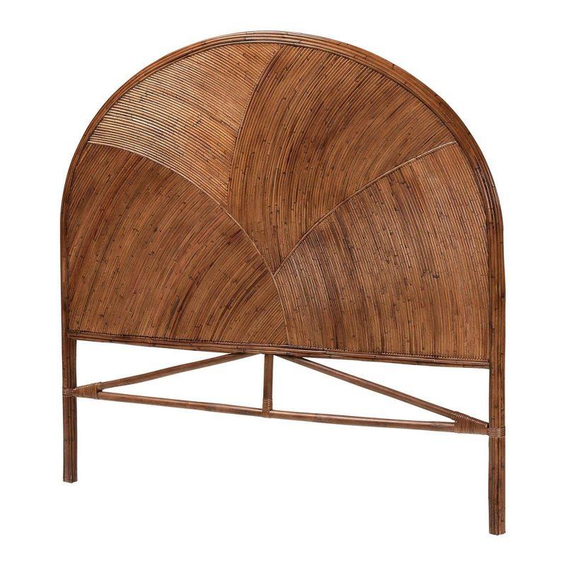 bali & pari Queen Seana Rattan Standalone Headboard Dark Brown: No Assembly, MDF Frame, Spot Clean