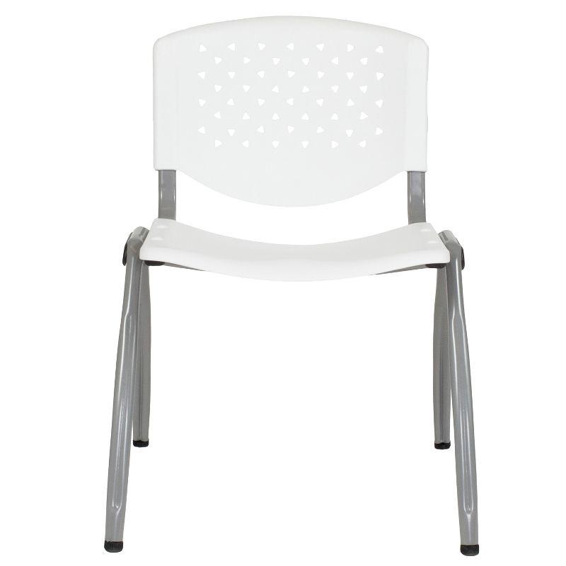 Flash Furniture Memphis 880 lb. Capacity Plastic Stack Chair with Powder Coated Frame