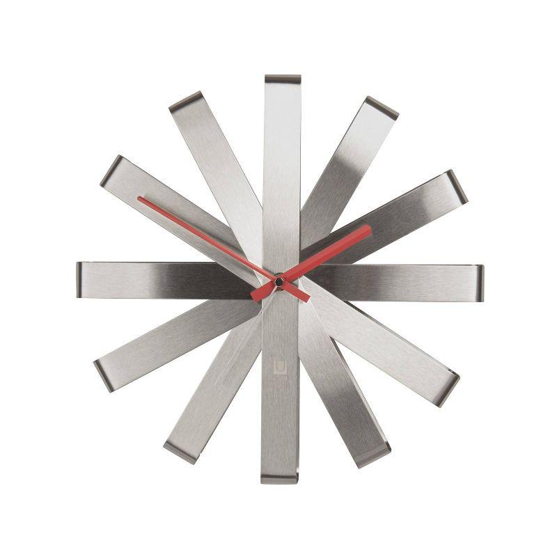 Ribbon 12.75'' Modern Minimalist Steel Wall Clock