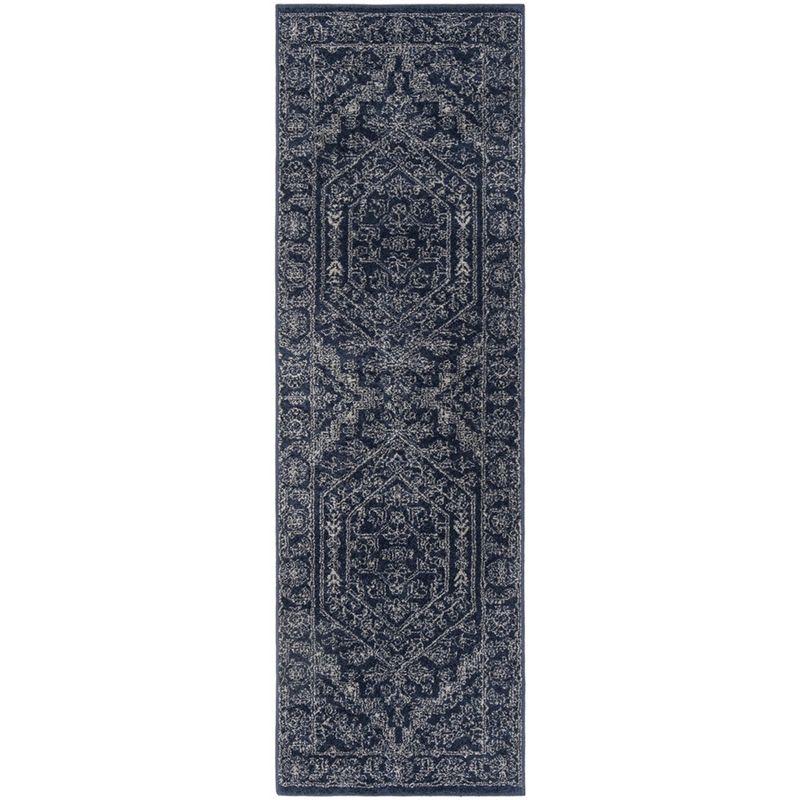 Adirondack ADR108 Power Loomed Runner Rug - Navy/Ivory - 2'6"x8' - Safavieh.