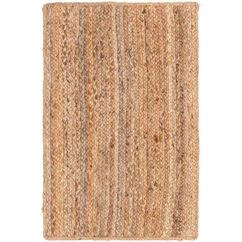 Handmade Rectangular Brown Braided Jute Indoor Rug