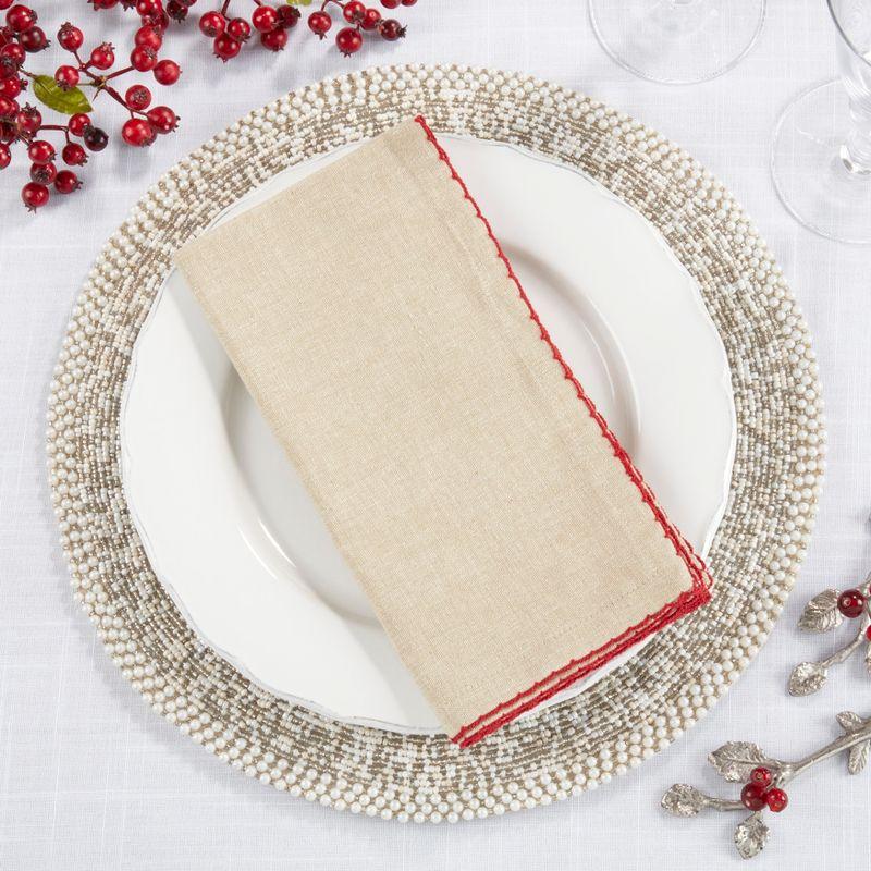 Saro Lifestyle Crochet Scalloped Cotton Napkin