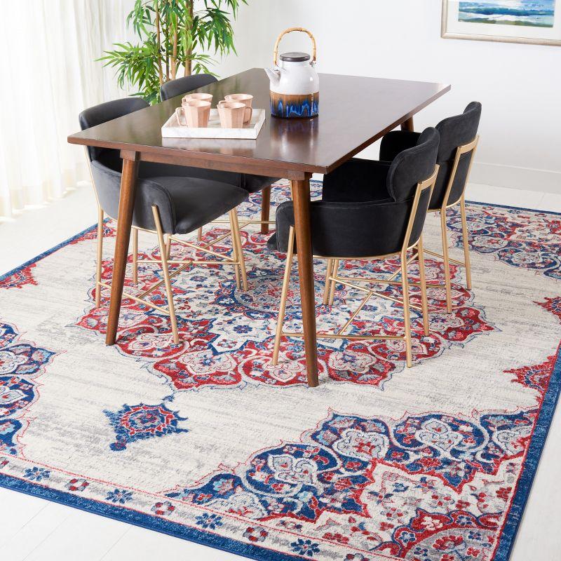 Brentwood BNT802 Power Loomed Area Rug - Grey/Ivory - 9'x9' - Safavieh.
