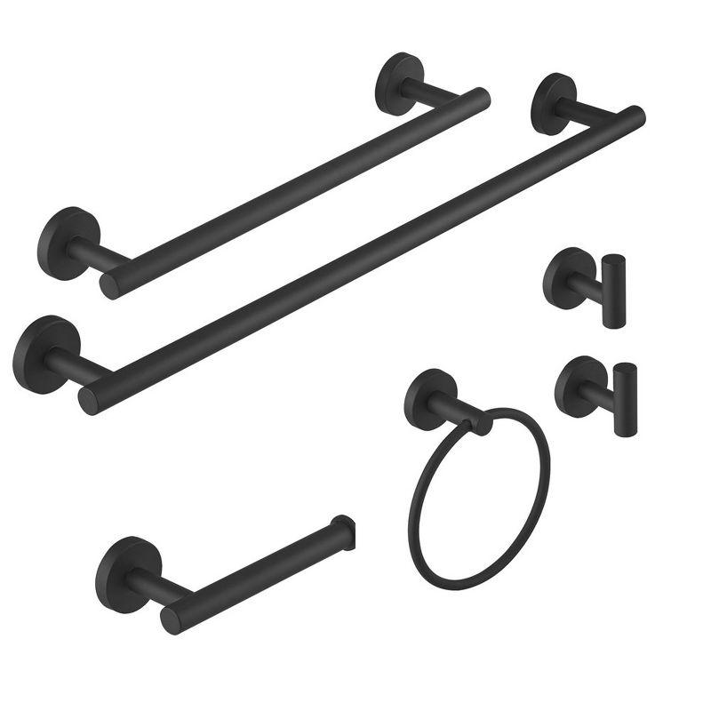 Matte Black Stainless Steel 6-Piece Bathroom Hardware Set