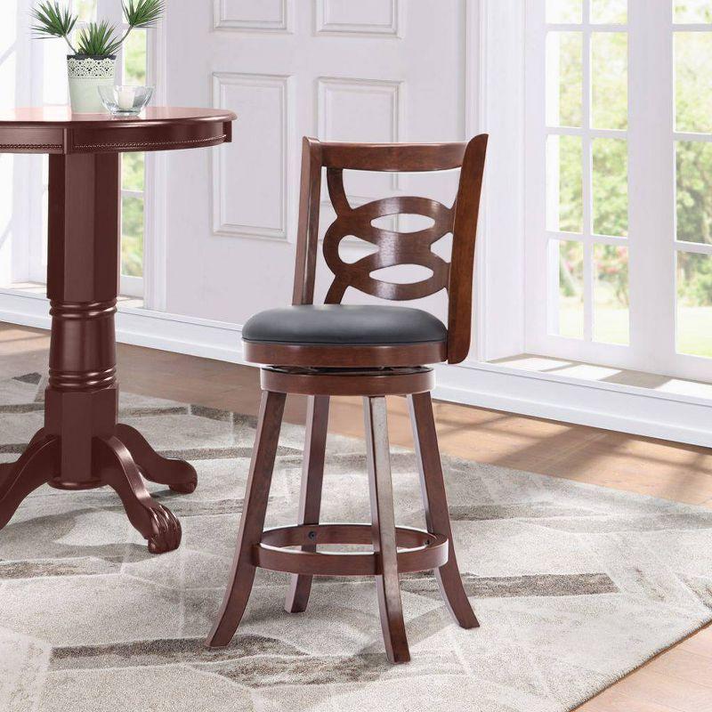 Sienna 24" Counter Height Barstool Hardwood/Cherry - Boraam: Swivel, High Density Foam, 360 Degree