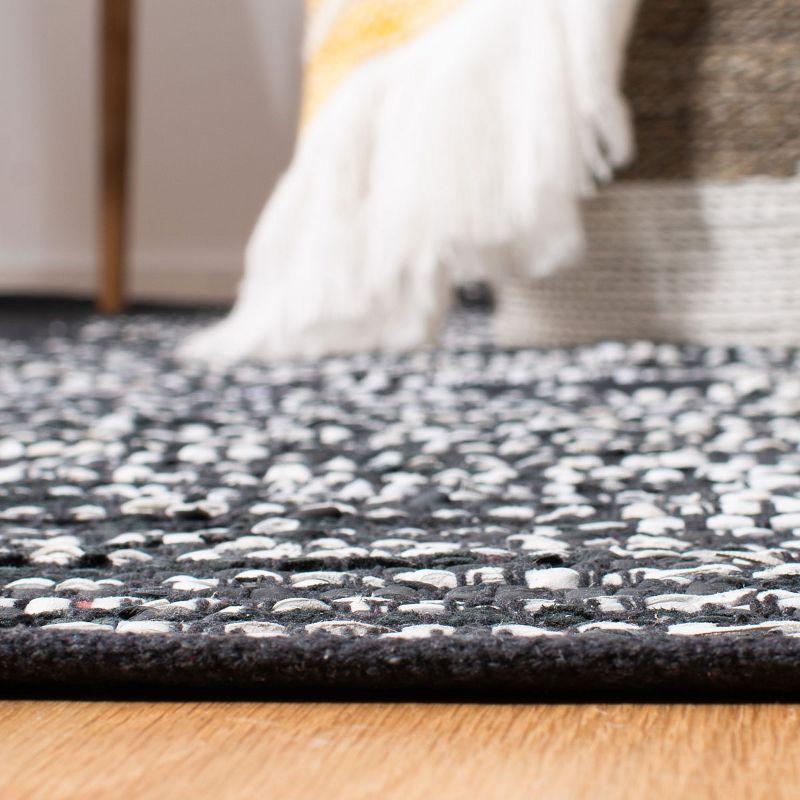 Vintage Leather VTL388 Hand Woven Indoor Area Rug - Light Grey/Black - 6'x9' - Safavieh