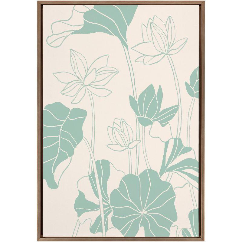 Lotus Garden by Kasey Free - Floater Frame Graphic Art on Canvas