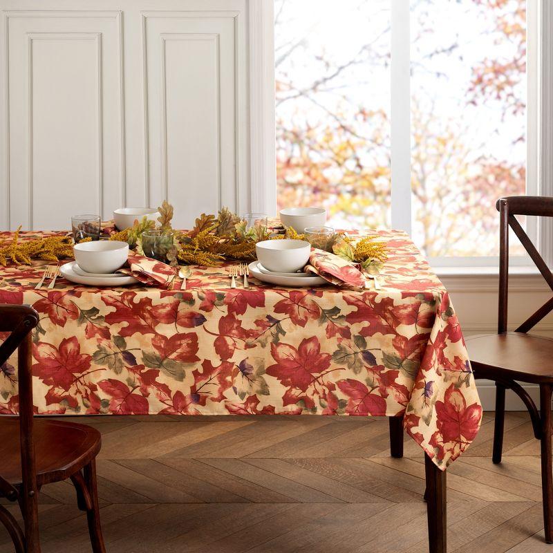 Elrene Harvest Festival Fall Printed Tablecloth - Red/Orange - Elrene Home Fashions