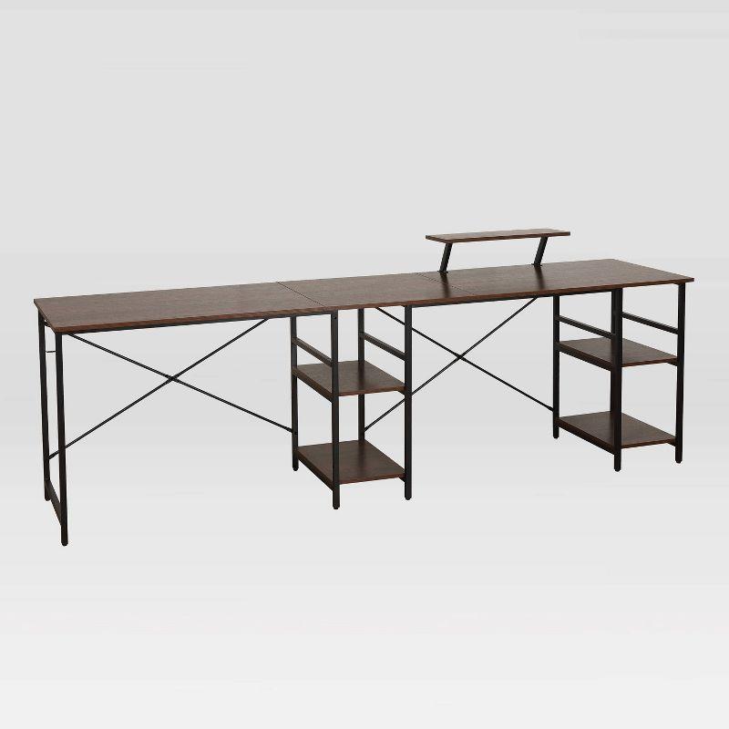 Inbox Zero Techni Mobili L-Shape Industrial Desk With Storage Shelves | Wayfair