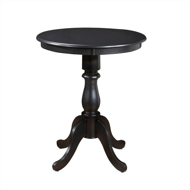 Carolina Living 30" Salem Round Pedestal Bar Table Antique Black: Scandinavian Style, MDF & Rubberwood