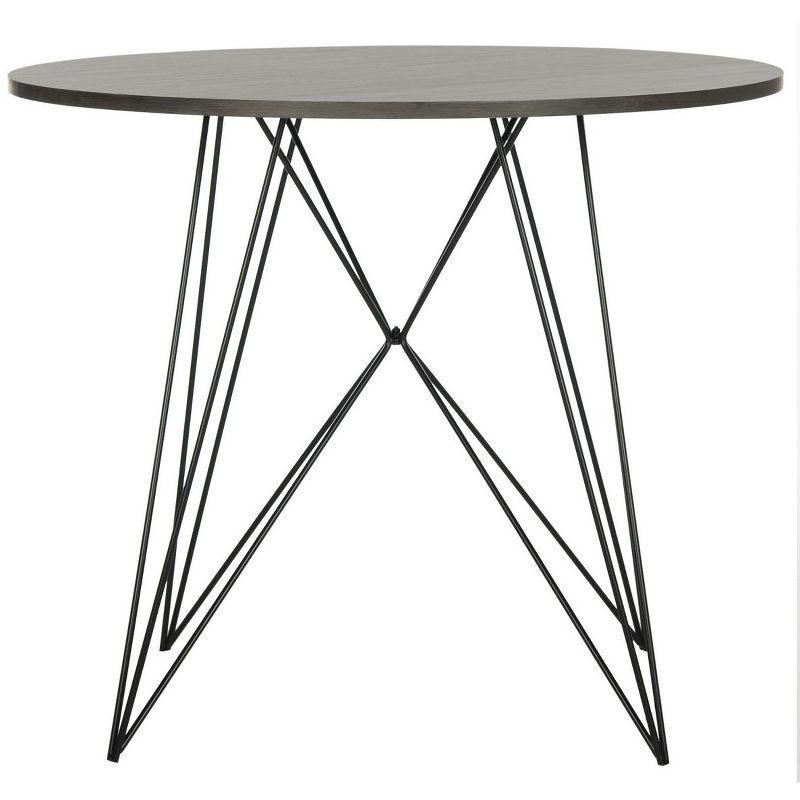 Contemporary Transitional 35" Round Dining Table in Dark Grey