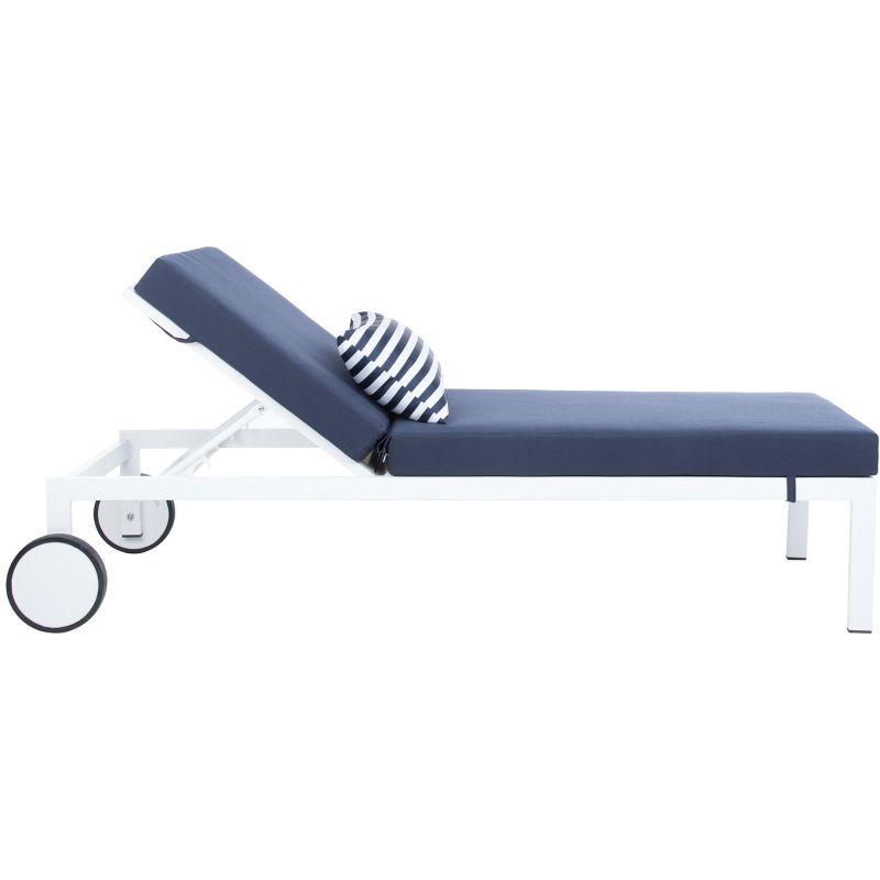 Yves Sun Lounger - Outdoor - PAT4042 - Navy/White -Safavieh