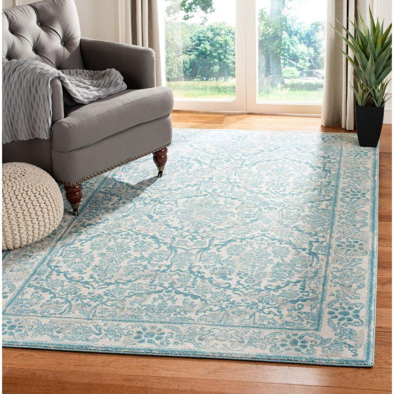 Evoke EVK242 Power Loomed Indoor Area Rug - Ivory/Light Blue - 5'3"x7'6" - Safavieh