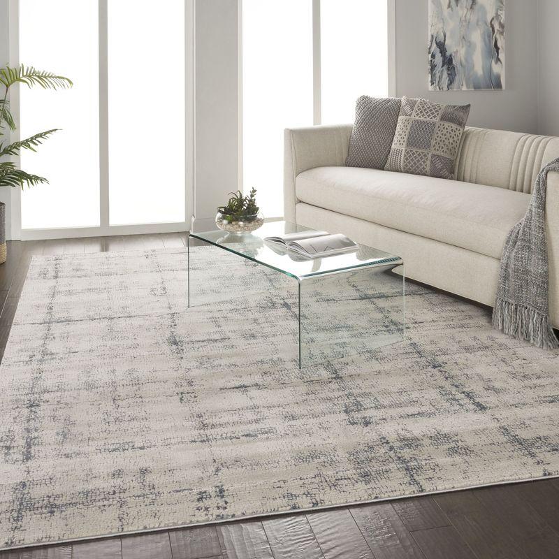 Nourison Rustic Textures Contemporary Indoor Area Rug Ivory/Blue 9'3" x 12'9"