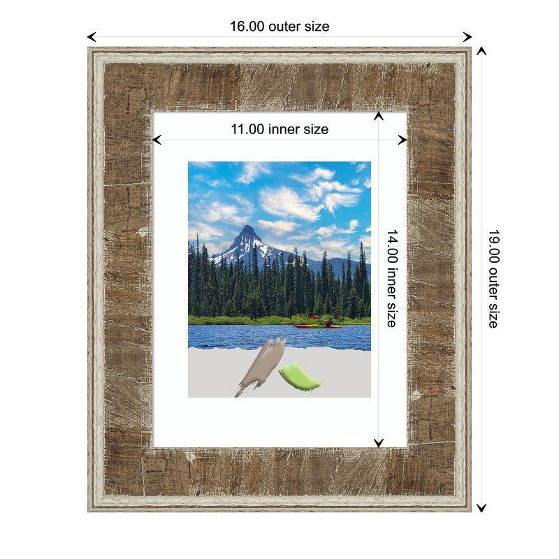 Amanti Art Farmhouse Brown Narrow Wood Picture Frame Opening Size 11x14 in. (Matted To 8x10 in.)
