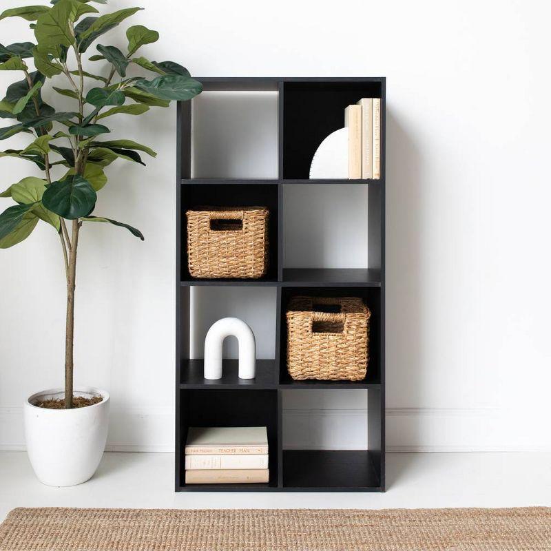 47.05" Langdrew 8 Cube Organizer Black - Signature Design by Ashley: Modern Bookshelf, Laminated MDF