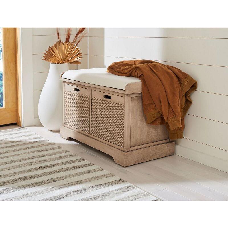Landers 2 Drawer Cushion Bench - BCH5702 - Sand - Safavieh