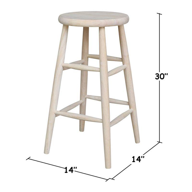 Eco-Friendly Parawood 31" Backless White Barstool