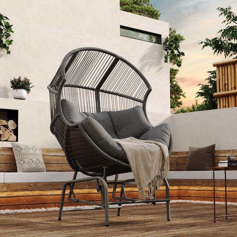 Nixon  Outdoor Faux Wicker Glider Chair