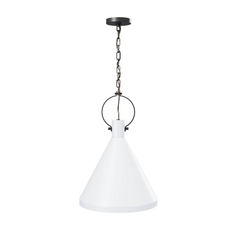 Nate 60" White Glass and Metal Pendant Light