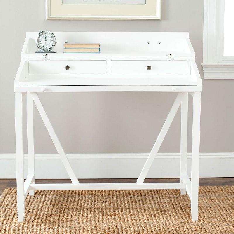 Wyatt Writing Desk With Pull Out - AMH6509 - White - Safavieh Couture