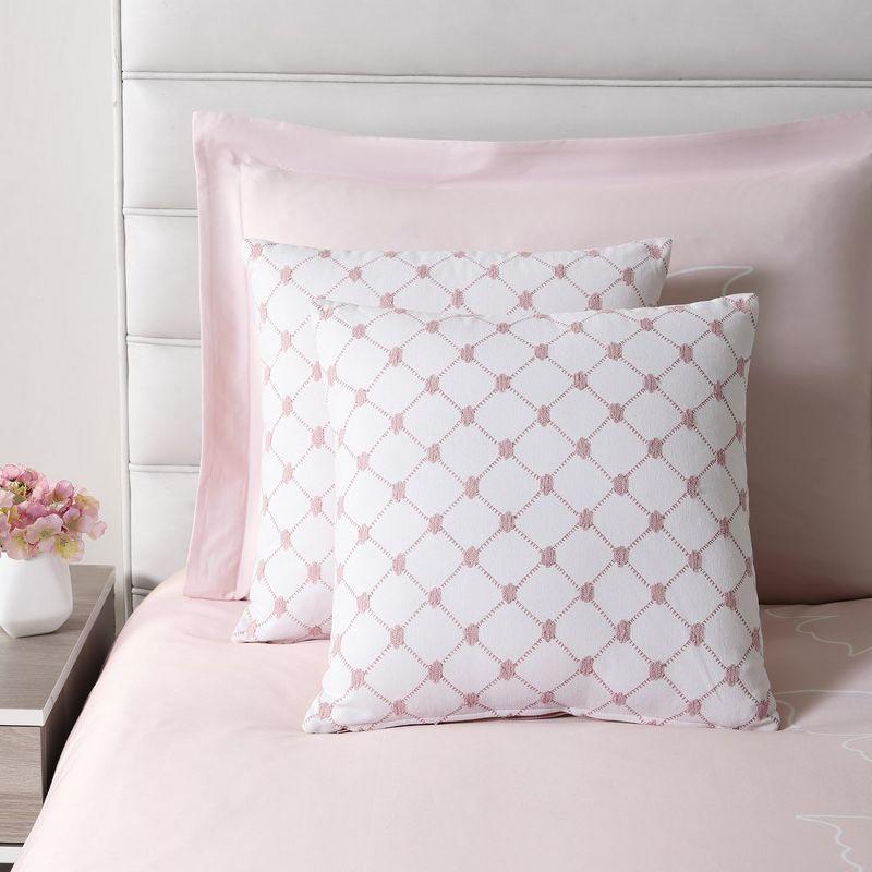 Linen Classique Dotted Windowpane Reversible Decorative Pillow