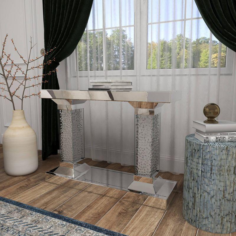 Olivia & May Glam Wood Console Table Clear