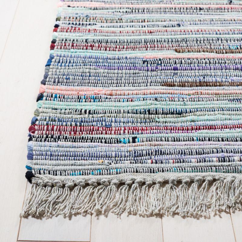 Blue Flat Woven Handmade Rag Rug - 2'-3" x 9'