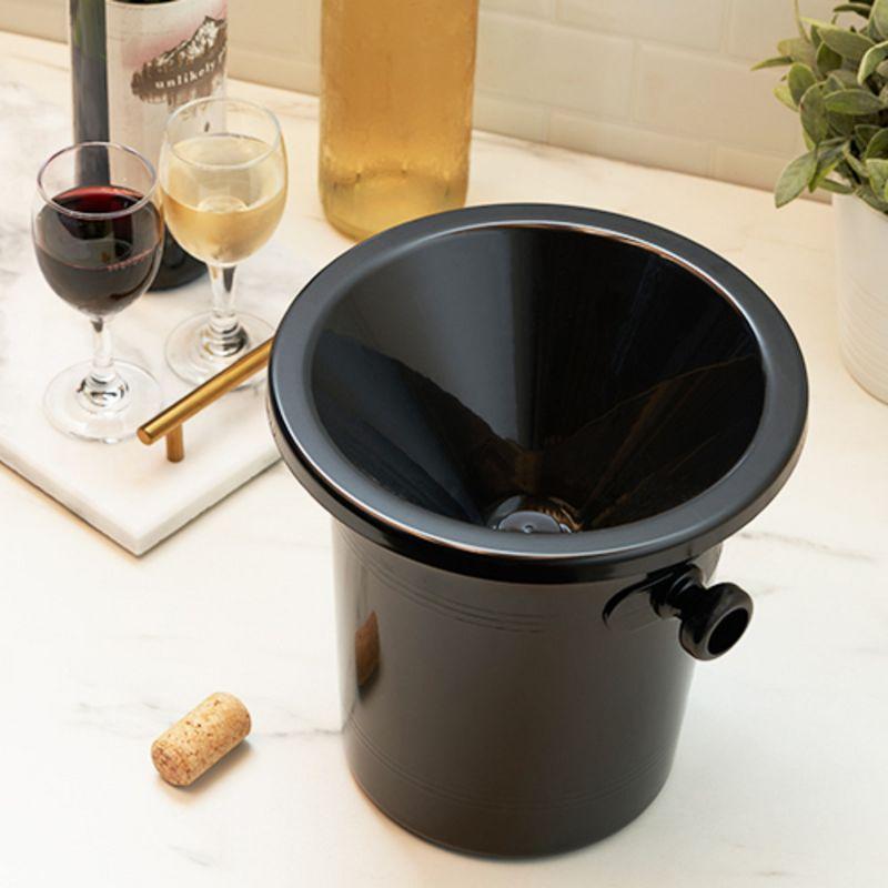 True Spittoon Plastic Wine Tasting Dump Bucket in Black
