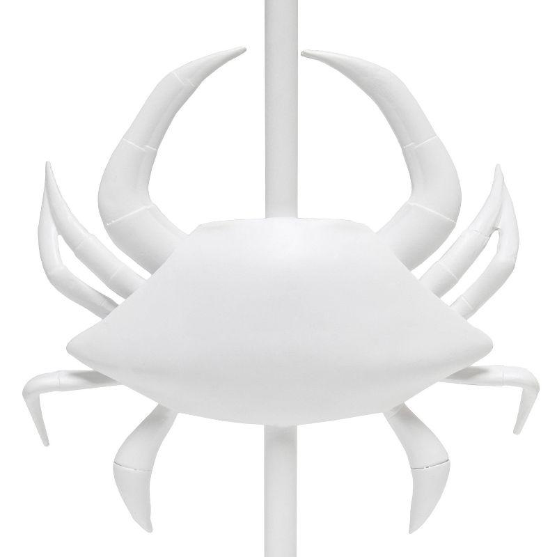 Simple Designs 18.25" Shoreside Tall Coastal Pinching Crab Shaped Bedside Table Desk Lamp White: Nautical Decor, ETL Listed