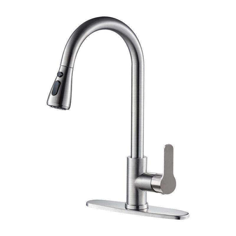 Cobbe 3-Function Single Handle Pull-Down Kitchen Faucet with Deck Plate