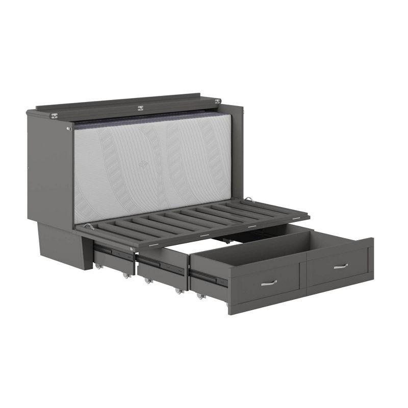 Queen Monroe Murphy Bed Chest with Memory Foam Mattress - AFI: USB Turbo Charger