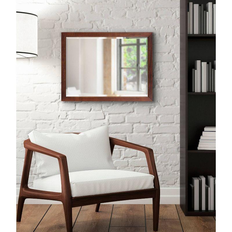 18" x 24" Hogan Wood Framed Decorative Wall Mirror Walnut Brown - Kate & Laurel: Rustic Rectangular, No Assembly Required
