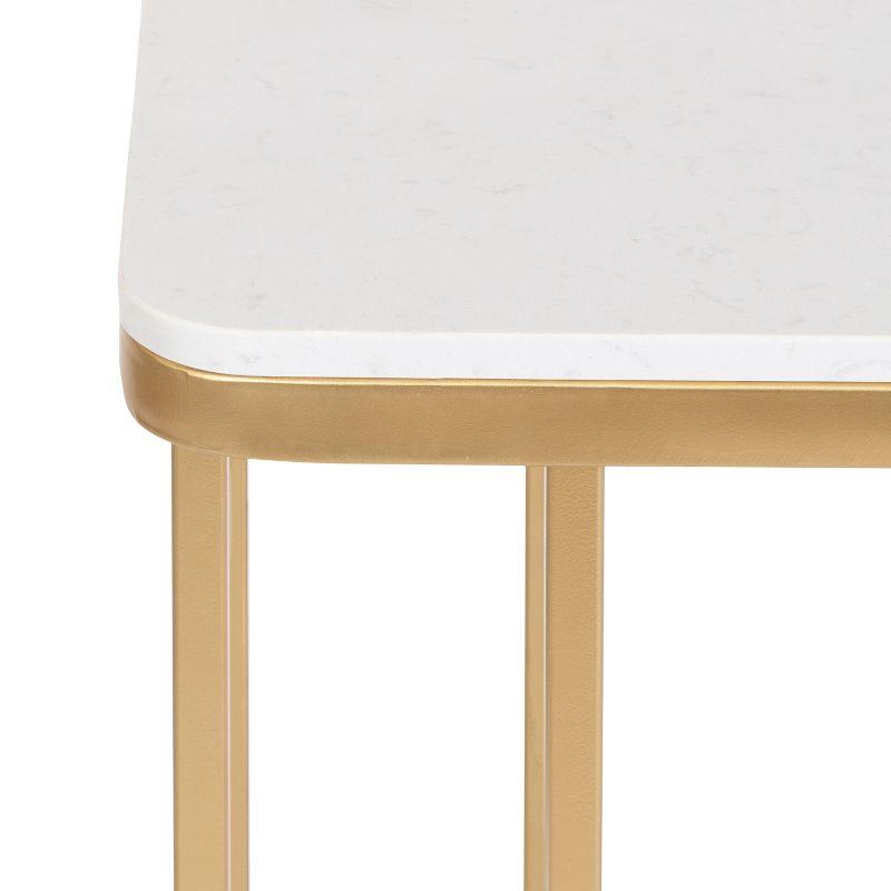 Kate and Laurel Credele Cultured Marble and Metal Accent C-Table