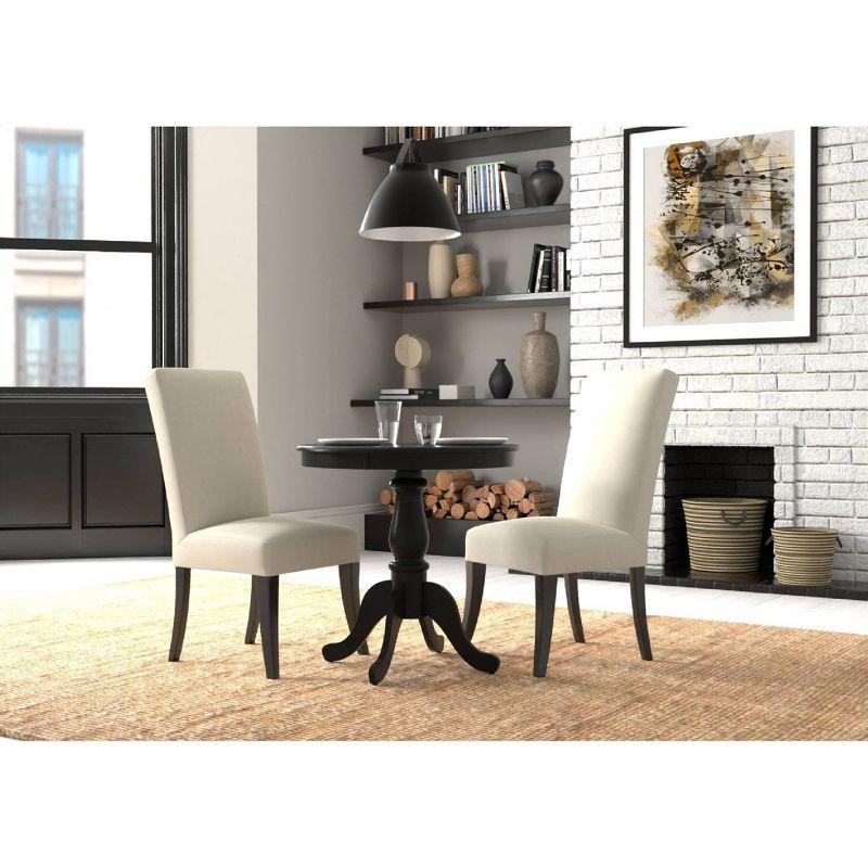 Carolina Living 30" Salem Round Pedestal Dining Table Black: Rubberwood, MDF, Non-Extension