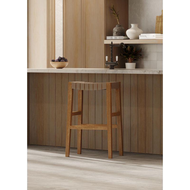 Maven Lane Maven Lane Emerson Kitchen Stool with Vegan Leather Upholstery