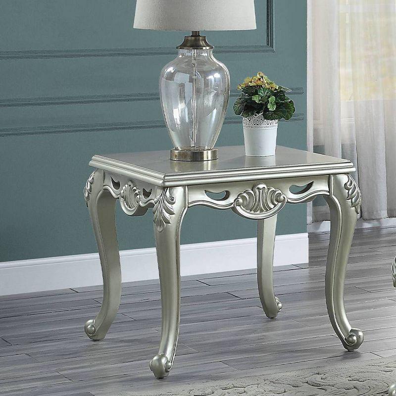 Qunsia 27" Champagne Finish Wood Square End Table