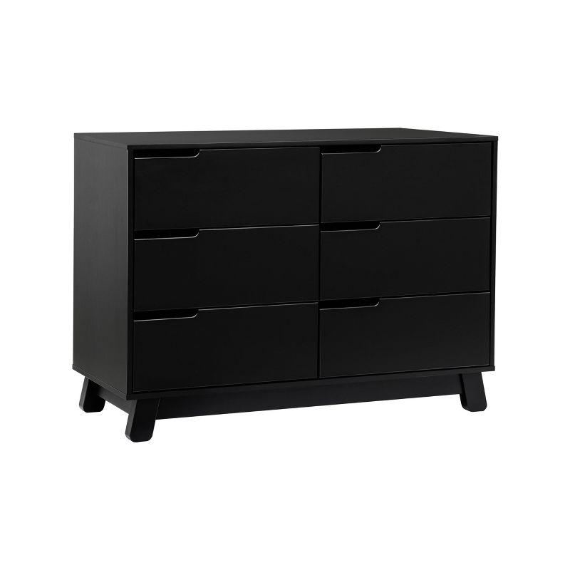 Hudson Mid-Century Modern Black 6-Drawer Double Dresser