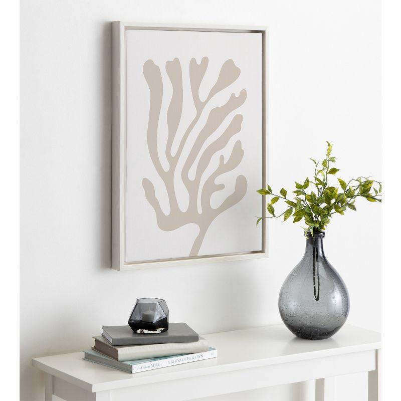 Sylvie Abstract Coral Coastal Frame Canvas by Creative Bunch White - Kate & Laurel All Things Decor