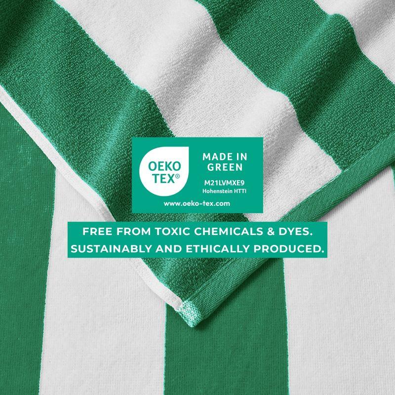 FreshFolds 100% Cotton Absorbent & Quick-Dry Cabana Beach Towels (Set of 4)