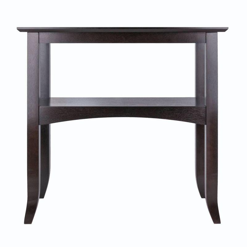 Winsome Camden Console Table Coffee: Traditional Style, Fixed Shelf, Wood Composite Frame, for Entryway or Living Room