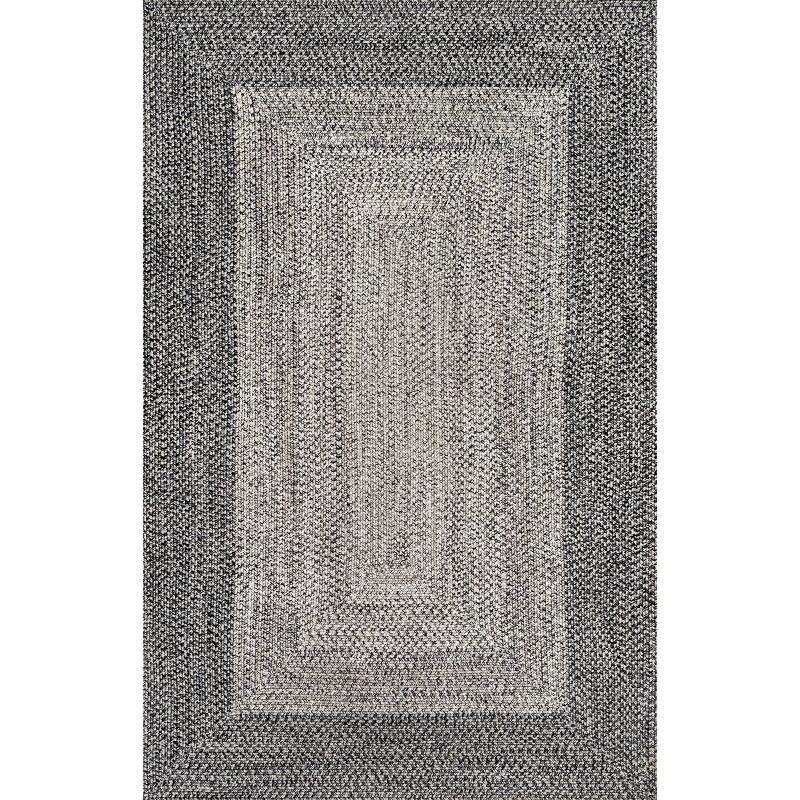 Nuloom Jayda Braided Gradience Indoor/Outdoor Outdoor - Charcoal 5' x 8'
