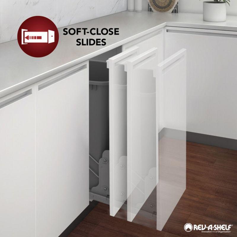 Rev-A-Shelf Double Pull Out Trash Can 35 Qt with Soft-Close