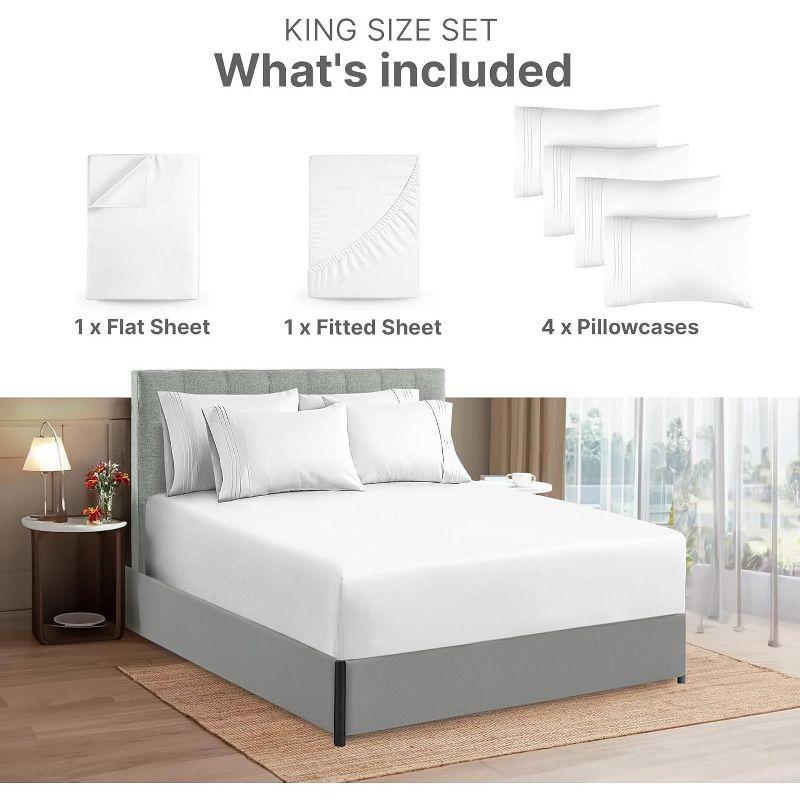 CGK Linens 6 Piece Extra Deep Pocket Ultra Soft & Cooling Sheet Set