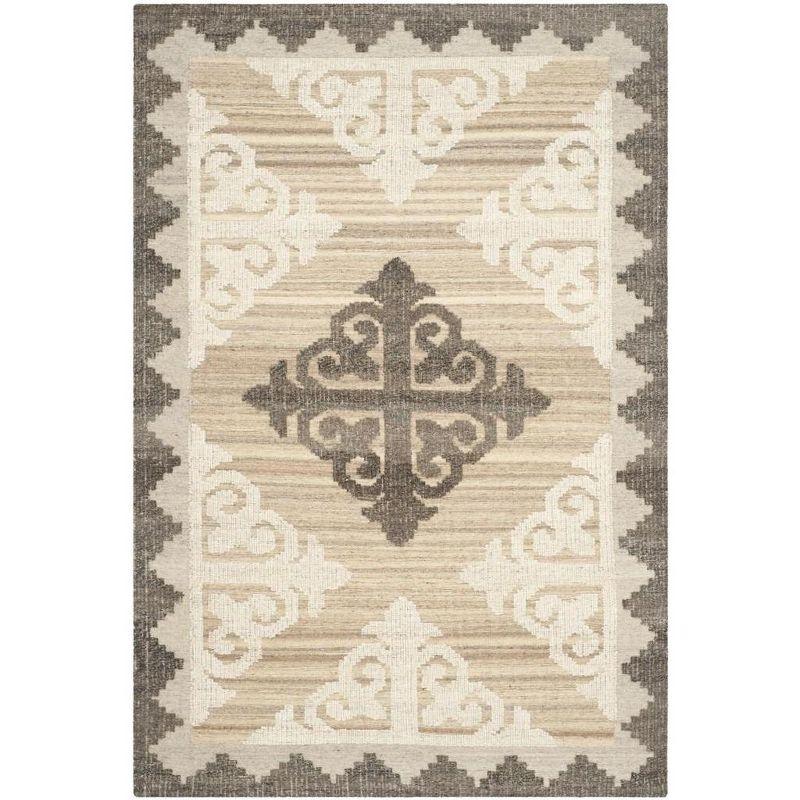 Kenya KNY312 Hand Knotted Area Rug - Brown/Charcoal - 6'x9' - Safavieh.