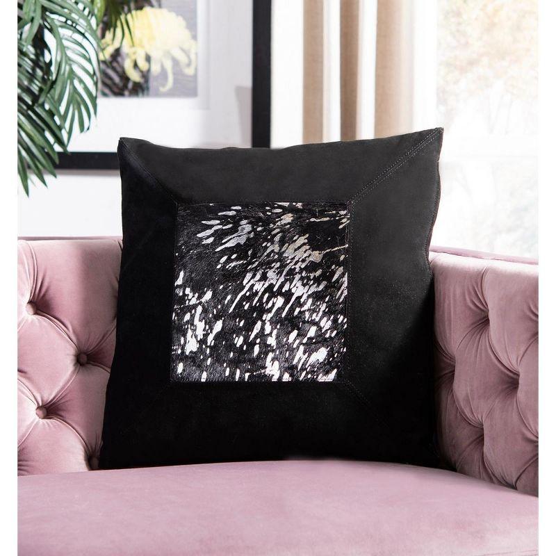 Geometric Cowhide Throw Pillow