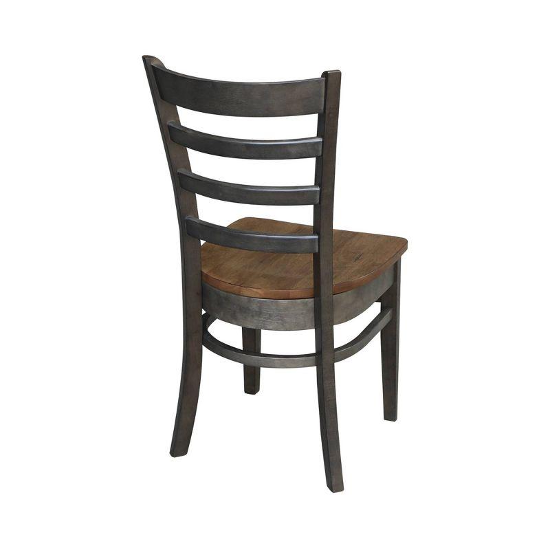 Emily High Ladderback Black Wood Side Chair