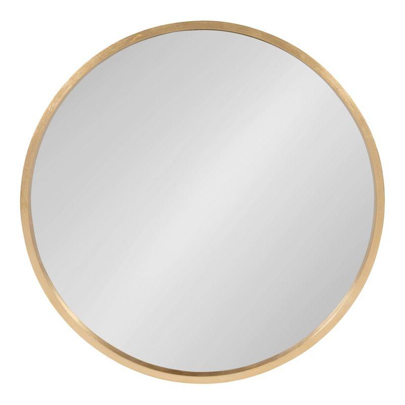 Travis Round Wood Accent Wall Mirror - Kate and Laurel All Things Decor