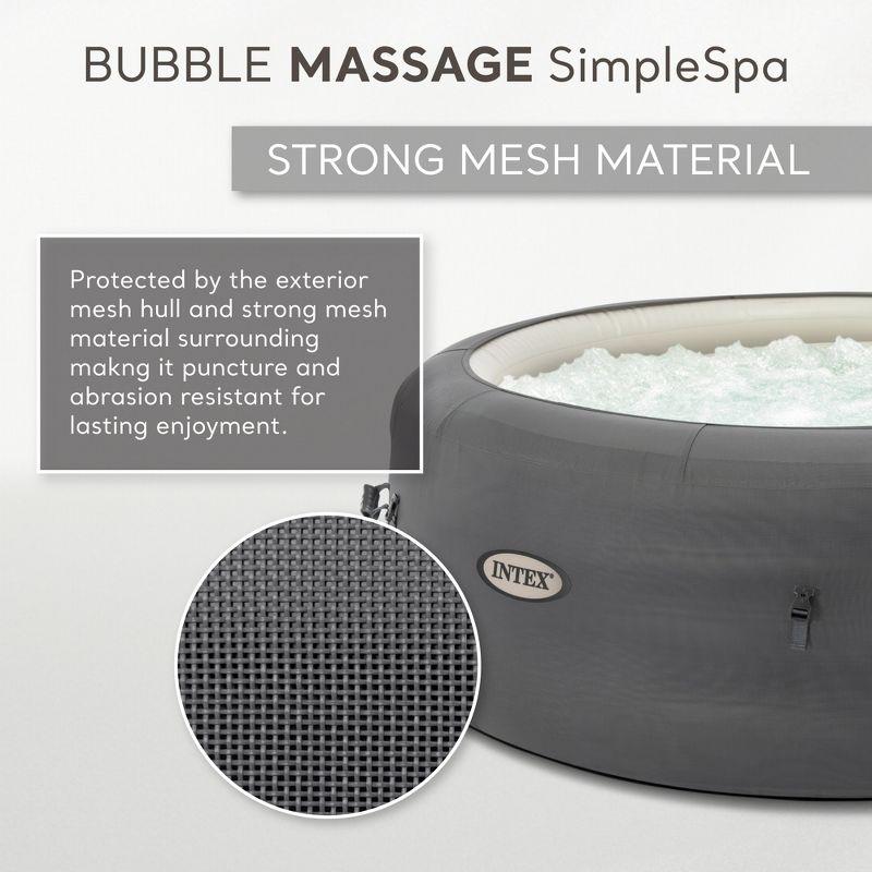 INTEX 28483E SimpleSpa Inflatable Bubble Massage Spa: Includes Insulated Cover – Built-in QuickFill Inflation – 4 Person Capacity – 77" x 26"